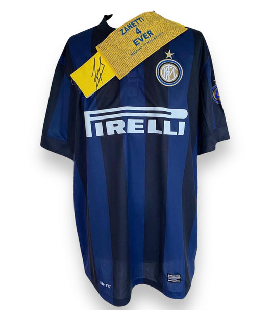 Inter Milan J.Zanetti #4 Nike avec autographes 13/14 taille XL